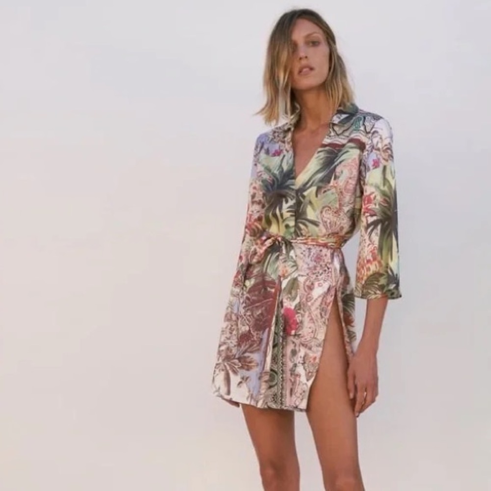 Zara printed caftan multicolor